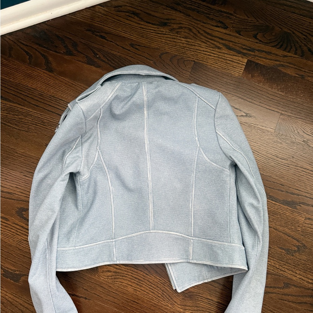 Lamarque denim colored leather Women's Jacket - Picture 3 of 4